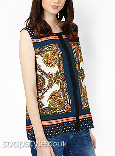 SoapStyle - Corrie - Tracy Scarf Print Vest Top