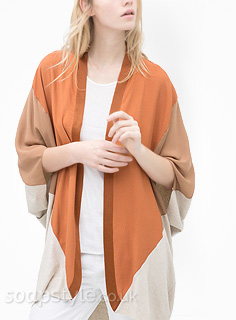 Porsche's Orange & Tan Kimono Cardigan in Hollyoaks - Details - SoapStyle