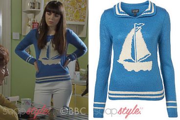 Poppy Meadow in EastEnders sail boat jumper Poppy Meadow in EastEnders sail boat jumper