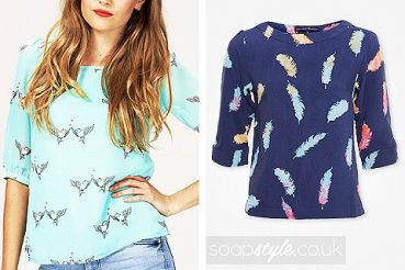 Ellie Crisell Blue Feather & Bird Print Top – BBC News