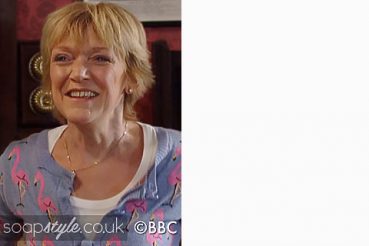 Jean Slater flamingo cardigan EastEnders Jean Slater flamingo cardigan EastEnders