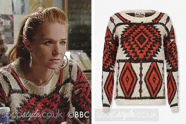 Bianca Butcher red & cream fluffy jumper