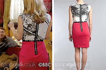 Linda EastEnders White & Pink Zip Midi Dress