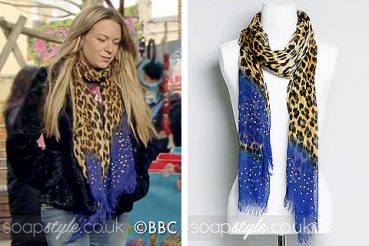 Roxy Mitchell EastEnders leopard print scarf Roxy Mitchell EastEnders leopard print scarf
