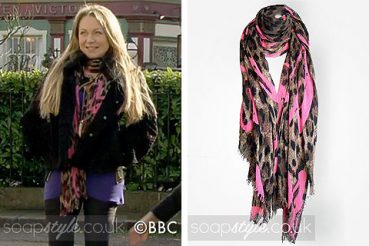 Roxy pink heart & leopard print scarf EastEnders Roxy pink heart & leopard print scarf EastEnders