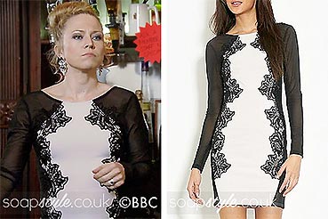 Linda’s Black & White Lace Dress on EastEnders
