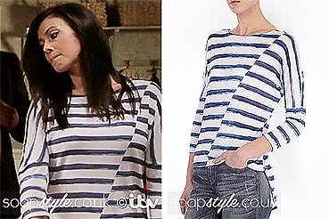 Michelle Coronation Street Blue Stripe Top Michelle Coronation Street Blue Stripe Top