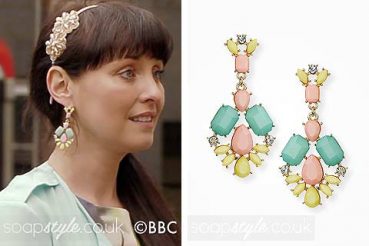 Honey EastEnders wardrobe pink & yellow drop earrings