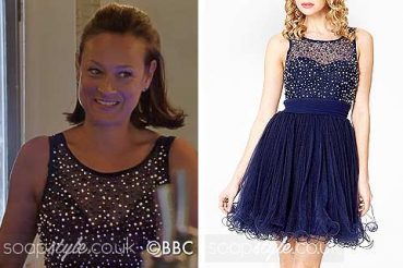 Tina Carter blue prom dress in EastEnders