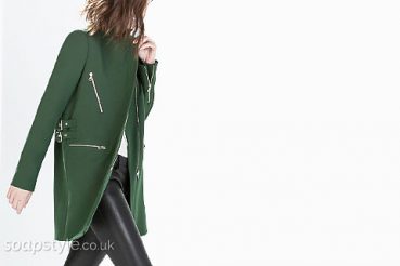 Debbie's green coat with zips in Emmerdale