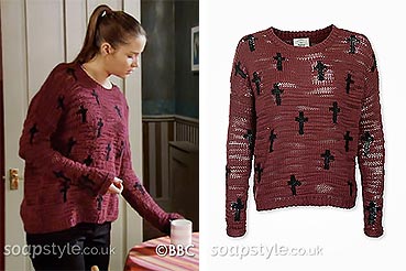 Lauren Branning cross jumper on EastEnders