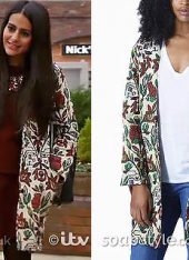 Alya's floral embroidered coat in Corrie