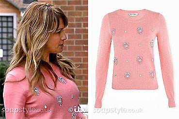 Maria’s Pink Beaded Jumper in Corrie