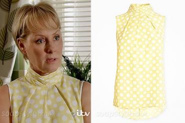 Sally’s Yellow Polka Dot Top on Coronation St