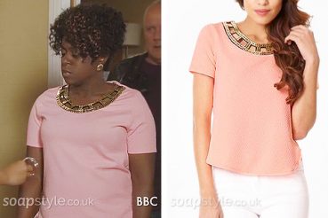 Kim's Pink Embellished Top in EastEnders
