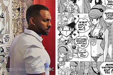 Comic wallpaper used in EastEnders Comic wallpaper used in EastEnders