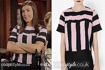 Michelle Pink & Black Stripe Top in Corrie Michelle Pink & Black Stripe Top in Corrie