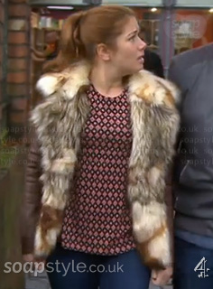 Maxine's Geo Diamond Print Top in Hollyoaks - SoapStyle