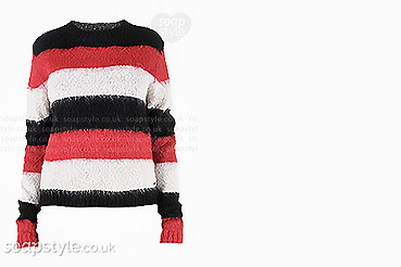 Michelle Black Red Stripe Jumper in Corrie Michelle Black Red Stripe Jumper in Corrie