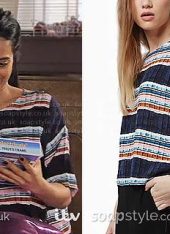 Alya's striped tee in Coronation Street - SoapStyle