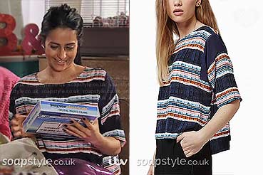 Alya’s Stripe Tee on Coronation Street