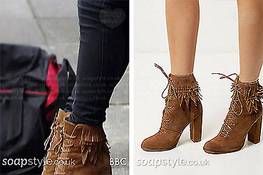 The tan boots worn on EastEnders by Roxy Mitchell