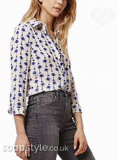 Nancy’s Blue Palm Tree Print Shirt