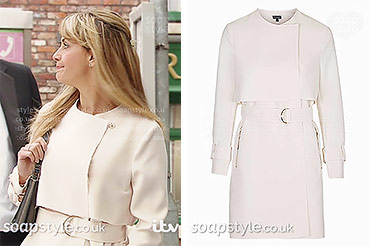 Maria Connor trench coat in Coronation Street