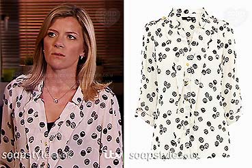 Leanne’s Spot Print Blouse on Coronation Street