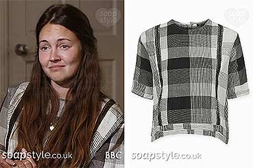 Stacey Fowler's (Branning / Slater) grey check top in EastEnders