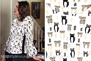 Tracy Coronation Street cat / owl print top