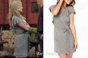 Sarah Platt’s Grey Dress in Coronation Street
