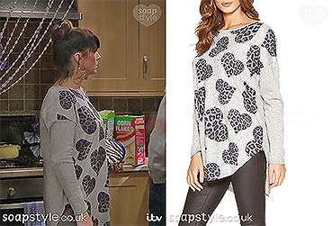 Kerry’s Animal Print Heart Top in Emmerdale