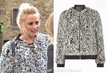 Tracy’s Faux Fur Jacket on Emmerdale