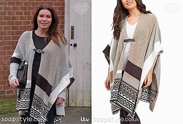 The blanket cape Carla Connor wears in Coronation Street