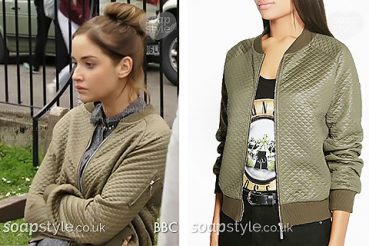 The quilted bomber jacket Lauren in EastEnders wore