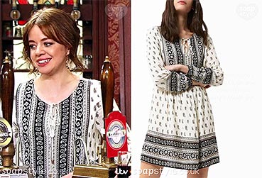 Toyah’s White & Black Paisley Tunic Blouse / Dress