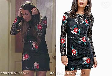 Stacey’s Black Lace Floral Dress