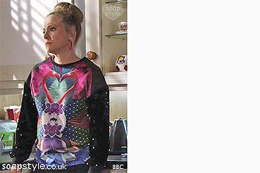 Linda EastEnders Clothes: Flamingo Sequin Sweatshirt