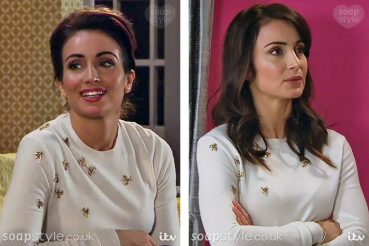 Leyla Emmerdale Clothes: Gold Bee Jumper