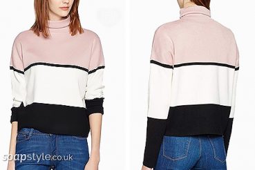 Louise Mitchell pink stripe top worn on EastEnders
