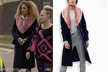 Chantelle Pink Fur Collar Coat on EastEnders