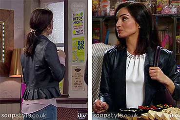 Leyla in Emmerdale Leather Jacket