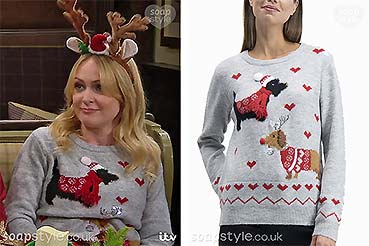 Vanessa Dog Christmas Jumper on Emmerdale