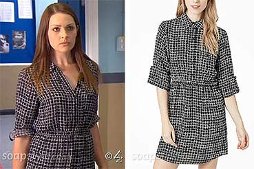 Sienna check dress worn on Hollyoaks