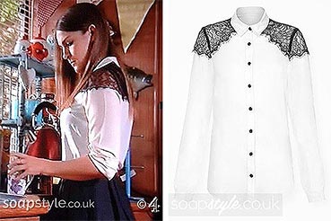 Sienna Hollyoaks black lace blouse Sienna Hollyoaks black lace blouse