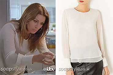 Carla’s White Layered Top in Coronation Street