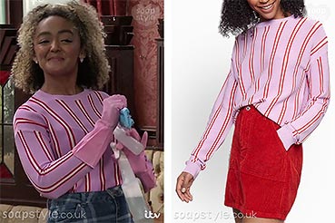 Emma Corrie Clothes: Purple Stripe Jumper