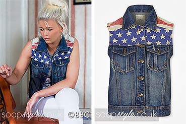Lola American denim jean waistcoat EastEnders Lola American denim jean waistcoat EastEnders