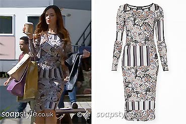 Mercedes dresses in Hollyoaks - Floral Bodycon